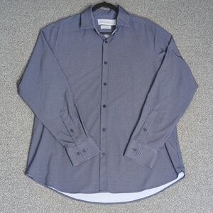 Mizzen+Main Shirt Long Sleeve Leeward Standard Fit Size Medium In Polkadot Blue